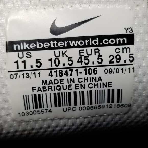 Nike Lunar Control Leather Golf Shoes 11.5 White - Picture 8 of 8